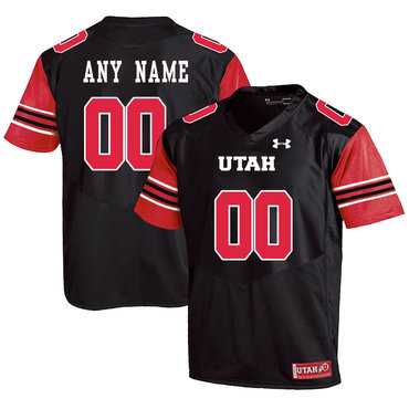 Men%27s Utah Utes Black Customized College Football Jersey->customized ncaa jersey->Custom Jersey